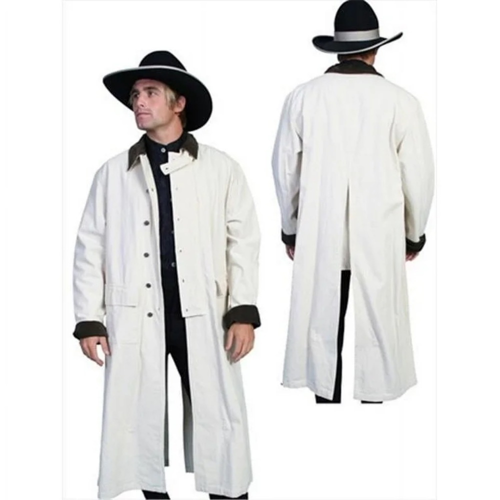 VINTAGE Scully 100% Cotton Western Corduroy Collar Trench Coat XL